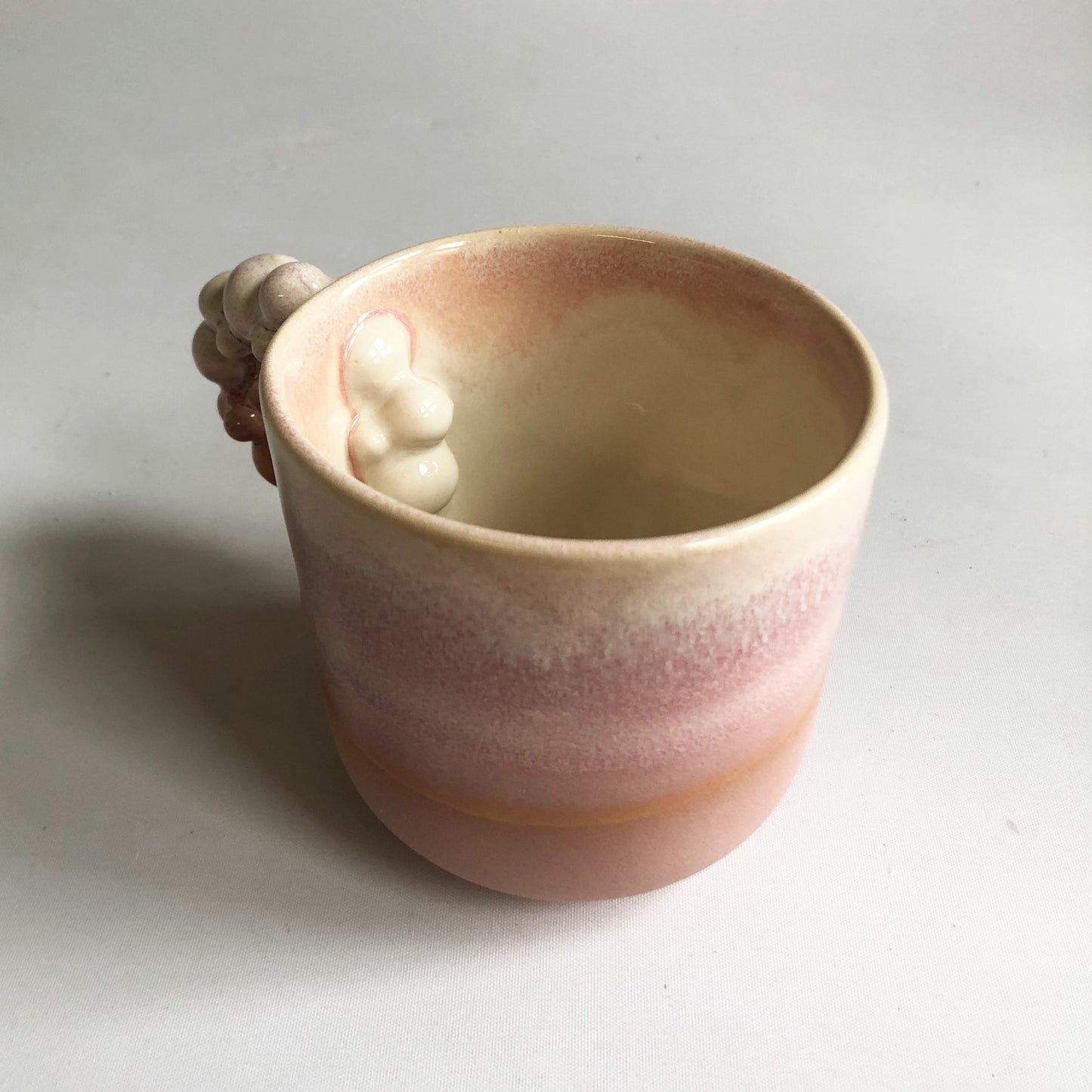 Big cup with matte purple bottom and rosa glaze