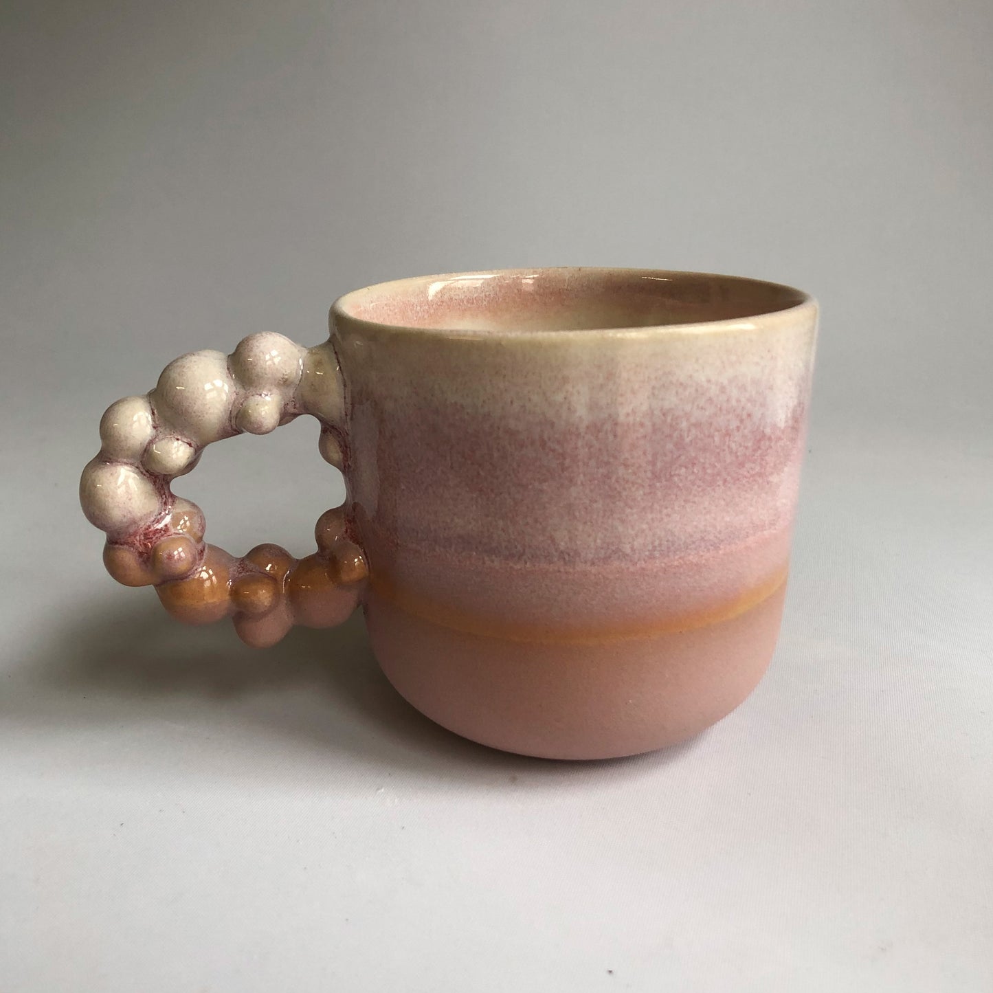 Big cup with matte purple bottom and rosa glaze