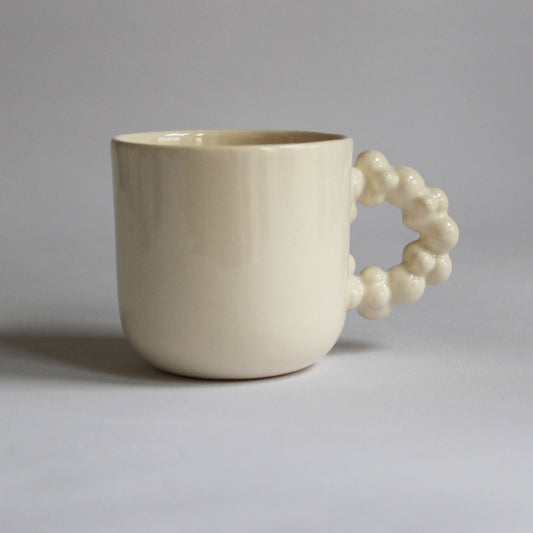 White Mug with Boble Handle (Small)