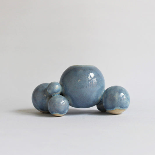 12. Blue Boble Candle Holder (Small)