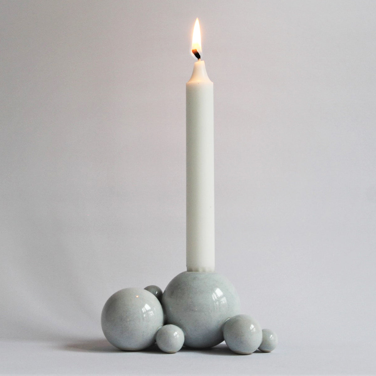 28. Ice Blue Boble Candle Holder (Large)